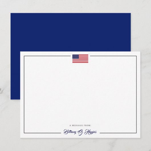 Carte Drapeau américain de style patriotique | Bureau fi (Devant / Derrière)