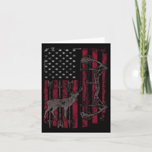 Carte Drapeau américain Deer Bow Chasse Patriotique Dist
