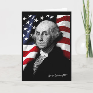 Carte Drapeau américain du 4 juillet George Washington y