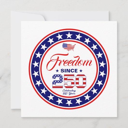 Carte Drapeau américain du 4 juillet pour le 250e annive (Devant)