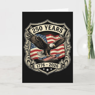 Carte Drapeau américain du 4 juillet vintage 250 ans 177