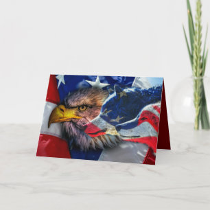 Carte Drapeau américain du loup d'aigle patriotique