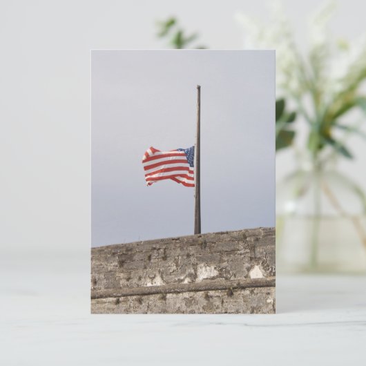 Carte Drapeau américain en berne (Debout devant)