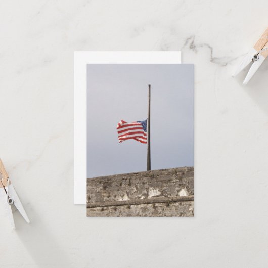 Carte Drapeau américain en berne (Devant/Arrière en situation)