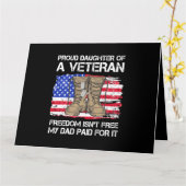 Carte Drapeau Américain Fier Fille D'Un Vétéran Militair (Fleur jaune)