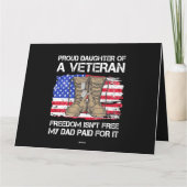 Carte Drapeau Américain Fier Fille D'Un Vétéran Militair (Dos)