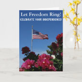 Carte Drapeau Américain Fleurs rouges Laisser Bague de L (Fleur jaune)