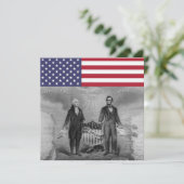 Carte Drapeau américain George Washington Abraham Lincol (Debout devant)