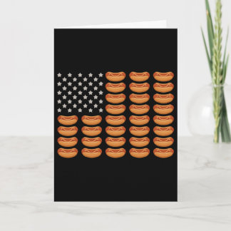 Carte Drapeau américain Hot Dog 4 juillet Fête d'été pat