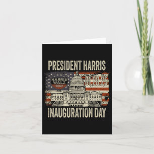 Carte Drapeau américain Kamala Harris Président Inaugura