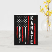 Carte Drapeau américain Karate (Fleur jaune)