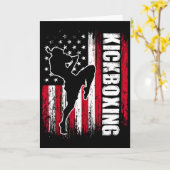 Carte Drapeau américain Kickboxing Fighter Kickboxer Mar (Fleur jaune)