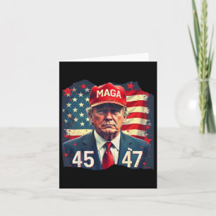 Carte Drapeau américain Mega 45-47 du président Trump