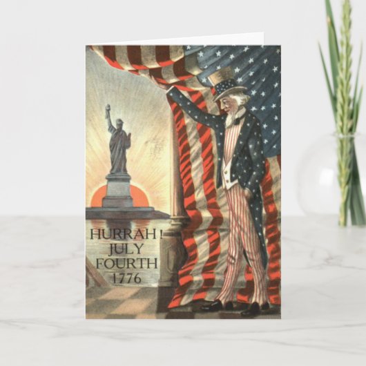 Carte Drapeau américain Oncle Sam Statue de la Liberté (Devant)