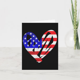 Carte Drapeau américain Patriotic Heart Forces Armées Me