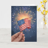 Carte Drapeau Américain Patriotique (Fleur jaune)