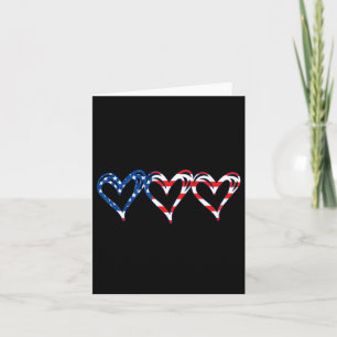 Carte Drapeau américain patriotique Coeurs américains Fo