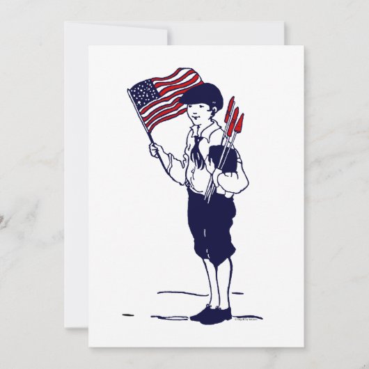 Carte Drapeau américain patriotique et feu d'artifice ga (Devant)