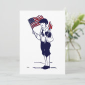 Carte Drapeau américain patriotique et feu d'artifice ga (Debout devant)