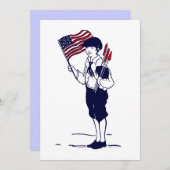 Carte Drapeau américain patriotique et feu d'artifice ga (Devant / Derrière)