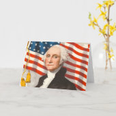 Carte Drapeau américain patriotique George Washington 4 (Fleur jaune)