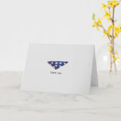 Carte Drapeau américain plié simple conception des vétér (Fleur jaune)