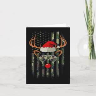 Carte Drapeau américain Reindeer Camo Pajama de Noël X-M