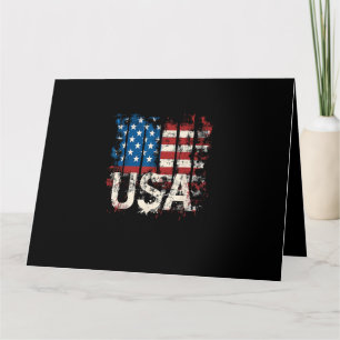 Carte Drapeau américain rétro 4 juillet