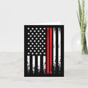 Carte Drapeau américain Retro Music Drummer Drum Stick 4