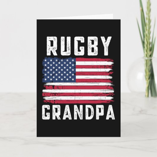 Carte Drapeau américain Rugby Grandpa 4 juillet (Devant)
