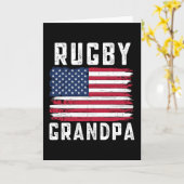 Carte Drapeau américain Rugby Grandpa 4 juillet (Fleur jaune)