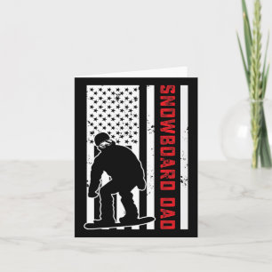 Carte Drapeau américain Snowboard Papa Snowboardeur Papa