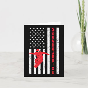 Carte Drapeau Américain Snowboard Usa Hiver Patriotique