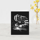 Carte Drapeau Américain Soudeur Patriotique (Fleur jaune)