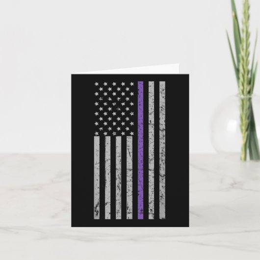 Carte Drapeau américain souvenirs Heimier bande violette (Devant)