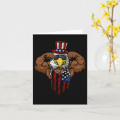 Carte Drapeau américain Squat musculaire Dabbing Flexing (Fleur jaune)