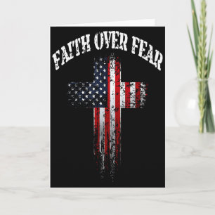Carte Drapeau américain Usa Croix chrétienne Foi sur la 