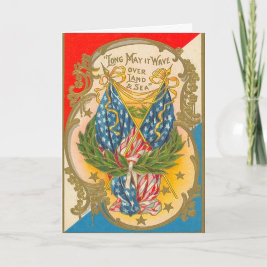 Carte Drapeau américain vintage (Devant)