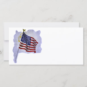 Carte Drapeau américain vintage aux couleurs patriotique