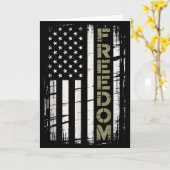 Carte Drapeau américain Vintage Freedom (Fleur jaune)