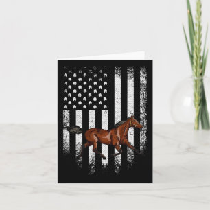 Carte Drapeau américain vintage Horse Horseb