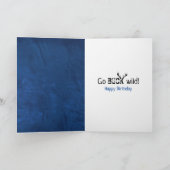 Carte Drapeau Anniversaire Cerf En Cuir Bleu (Intérieur)