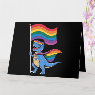 Carte Drapeau arc-en-ciel LGBT Fierté gay dinosaure