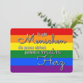 CARTE DRAPEAU ARC-EN-CIEL - RAYURES - LGBTQA+ (Debout devant)