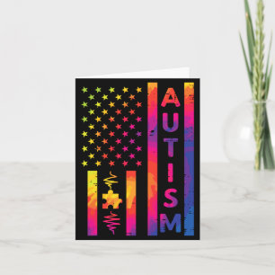 Carte Drapeau Arc-en-ciel Tie Dye Au Puzzle Patriotique