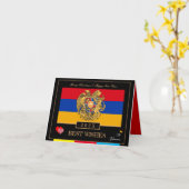 Carte Drapeau arménien 2026 et Bonne année Souhaite l'Ar (Fleur jaune)