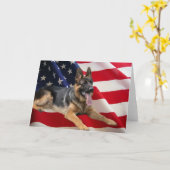 Carte drapeau berger allemand America (Fleur jaune)