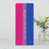 Carte Drapeau bisexuel moderne mignon Signet LGBT (Debout devant)
