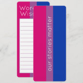 Carte Drapeau bisexuel moderne mignon Signet LGBT (Devant / Derrière)