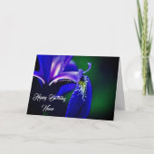 Carte Drapeau Bleu Fleur Iris Anniversaire Personnalisé (Devant)